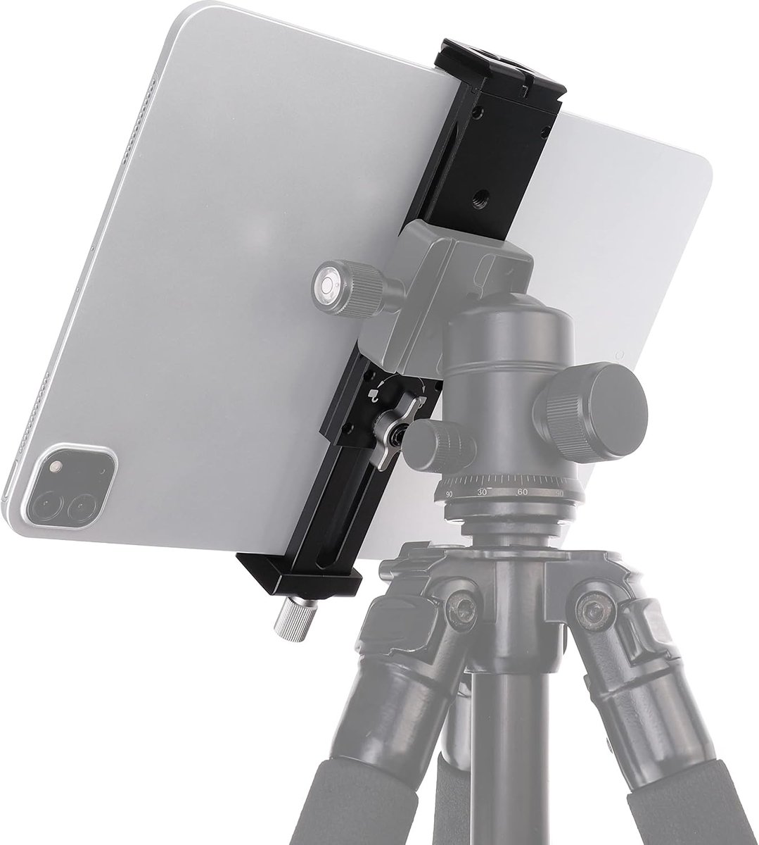 SnelShoppen - Tablet Tripod Mount Adapter Clamp Holder voor iPad, Galaxy Tab, Microsoft Surface, Google Nexus - Verstelbaar van 12.7cm tot 22.5cm - Ge