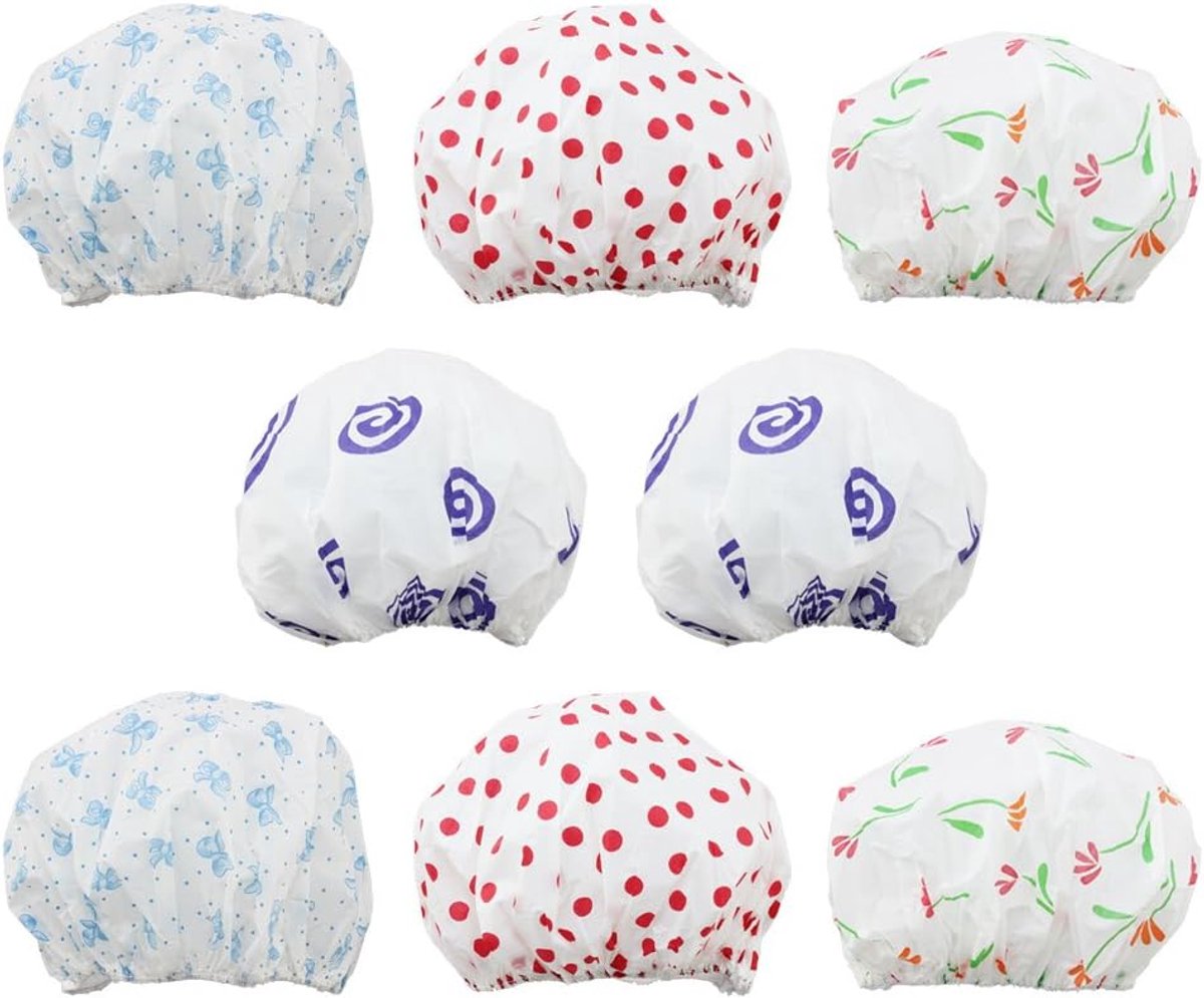 SnelShoppen - 10 x Waterdichte Douchekap - Haarbescherming - Flexibele Zwemcap met Elastische Band - Diverse Motieven - 26 x 13 cm - Ideaal voor Douch