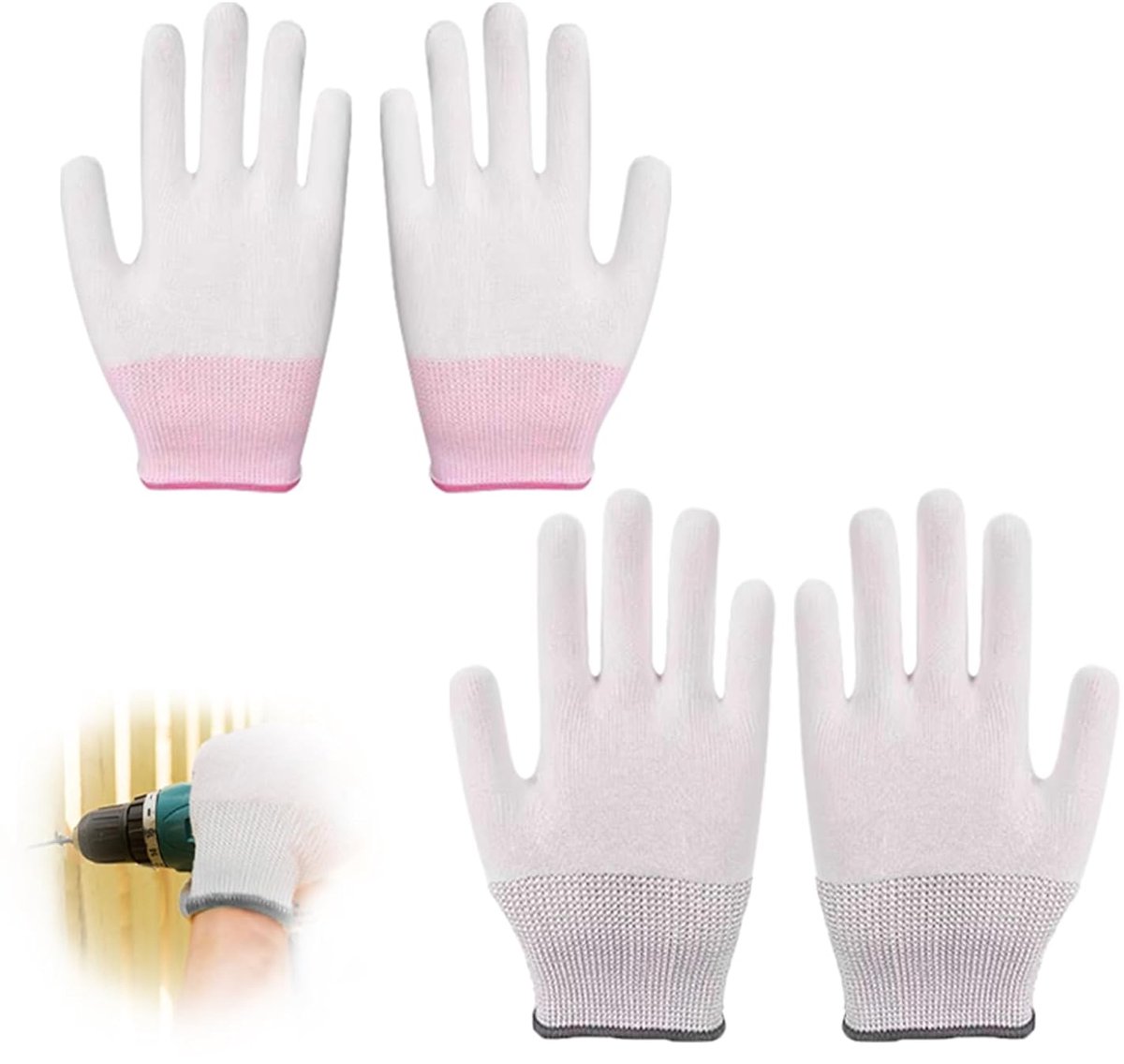 SnelShoppen - 2Pcs Hittebestendige Handschoenen, Professionele Anti-Hitte Thermische Handschoenen voor Haarstijl, BBQ, Grillen, Oven - Roze Grijs