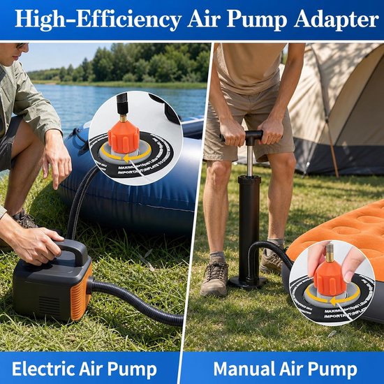 SUP-pompadapter voor compressor - veelzijdige ventieladapter met 5 mondstukken voor opblaasbare boten en paddleboards — afbeelding 3