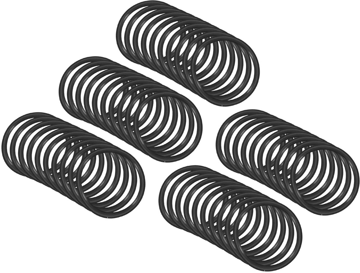 SnelShoppen - Pack van 50 Nitrile Rubber O-Ringen 8mm x 6mm x 1mm - Ronde Seals voor Kraan, Loodgieter, Reparatie, Zwart, Waterdicht
