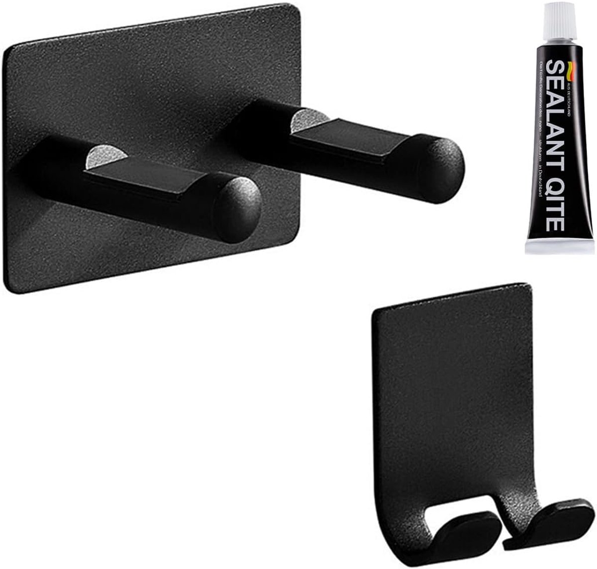 Thijox - Wandmontage Föhn Houder - Niet-poreuze Badkamer Föhn Houder - Aluminium - Zwart - 9,5 x 6 x 7 cm - Ideaal voor Badkamers en Kappers