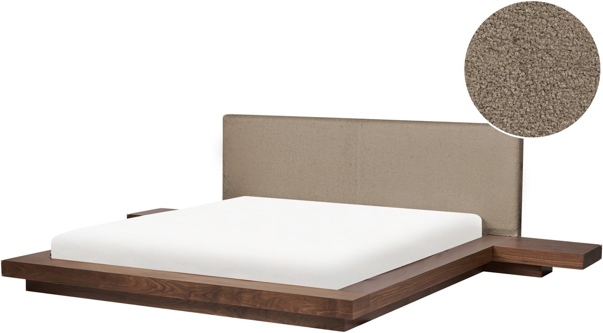 ZEN - Tweepersoonsbed - Taupe/Bruin - 180 x 200 cm - MDF