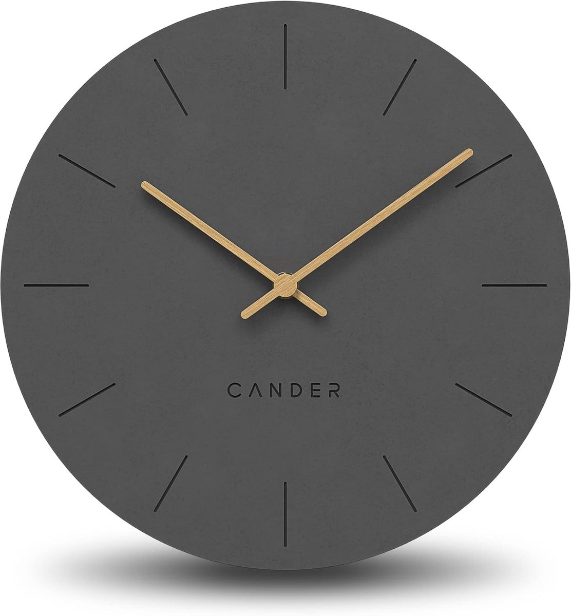 SnelShoppen - Wandklok 30 cm Analoge Klok MDF Stijlvol Zwart Grijs Stille Beweging Zonder Tikken Voor Woonkamer Keuken Gang Kantoor
