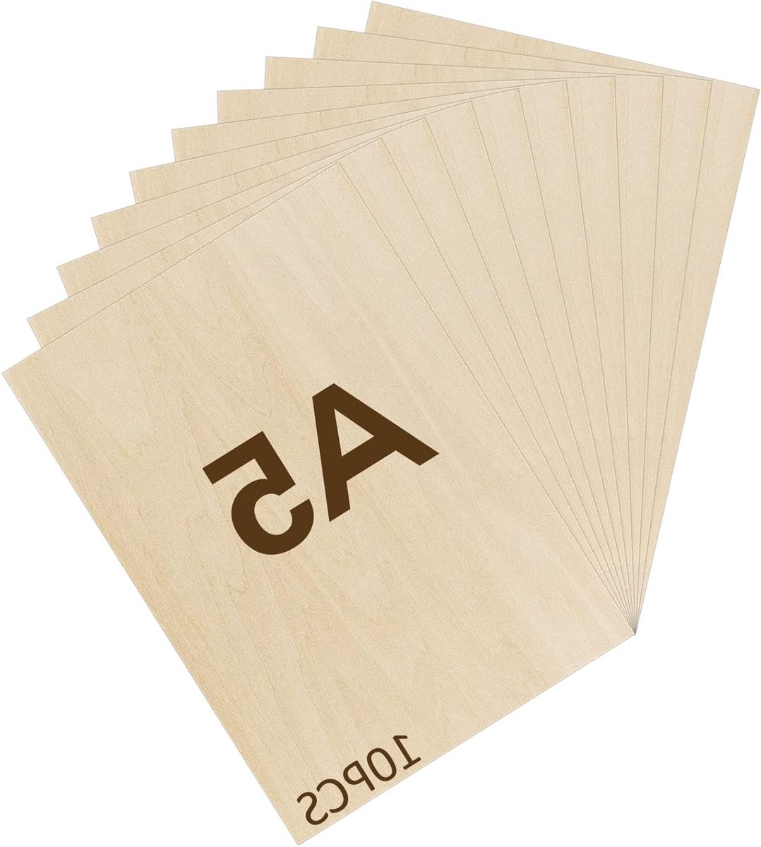 10x A5 Plywood Platen 2mm voor Creatieve Projecten, DIY Houtbewerking, Laserbewerking en Pyrografie - 210x150mm