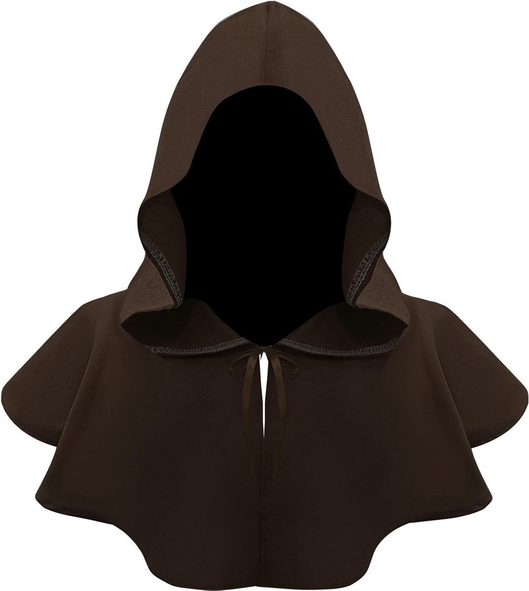Unisex Middeleeuwse Badjas met Kap - Korte Cape voor Halloween, Cosplay en Feestkostuum