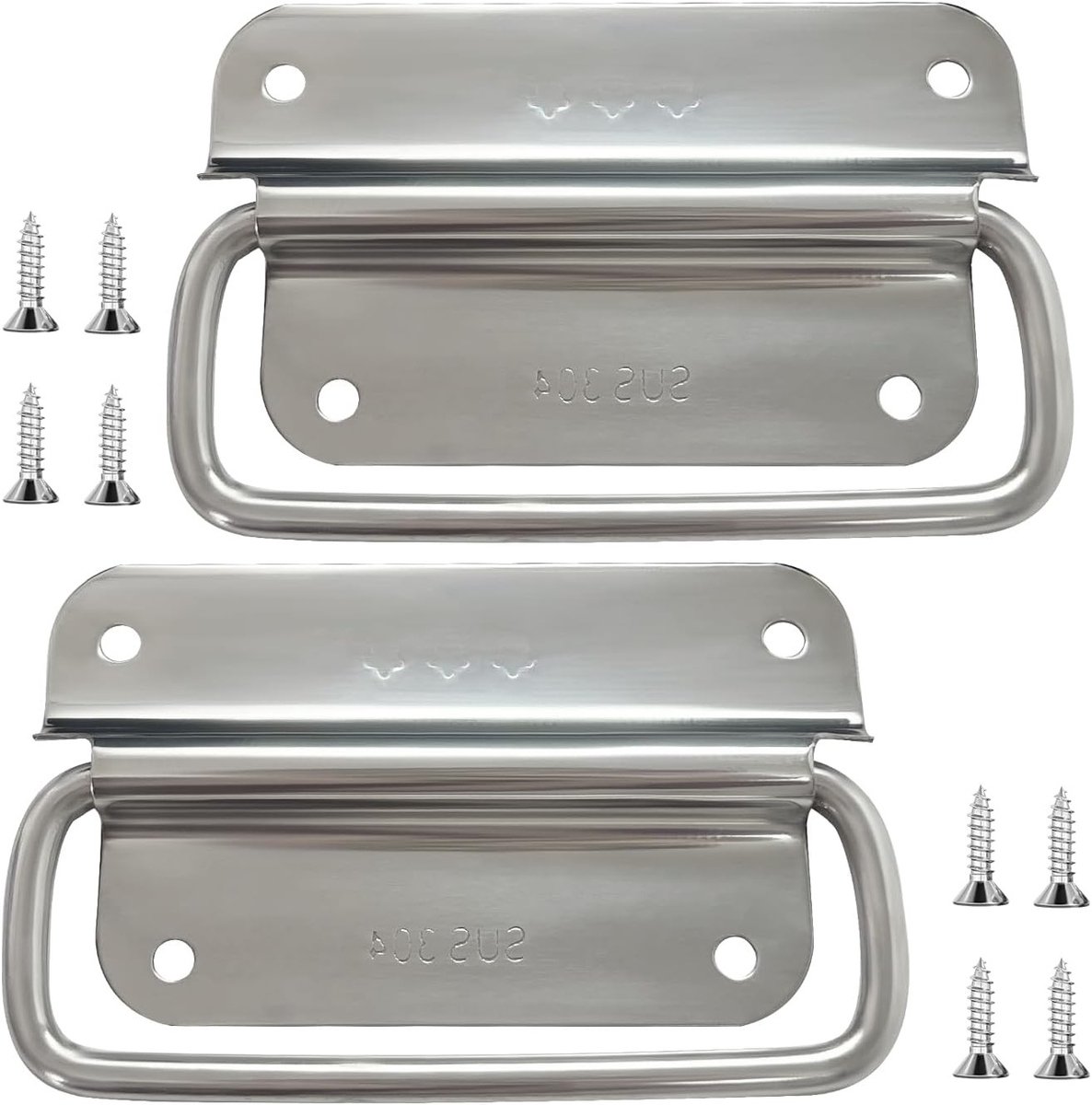 Opvouwbare Handgrepen van RVS voor Gereedschapskisten en Opbergdozen - Set van 2, Ideaal voor Koffers en Opslagoplossingen (100 x 59mm)