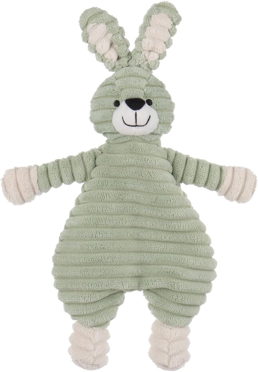 SnelShoppen - Apricot Lamb Groene Katoenen Konijn Veiligheidsdeken Comforter voor Baby's, Kalmerende Dekentje voor Jongens en Meisjes, 30 cm
