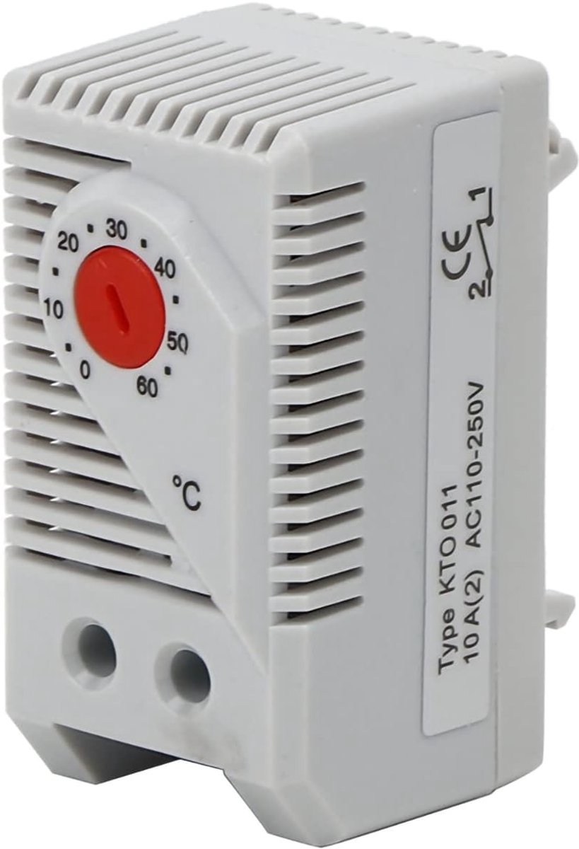 SnelShoppen - Mechanische Thermostaat 0-60°C Instelbare Temperatuurregelaar voor Verwarming, Koeling, Filterventilator en Signaalapparaat (Blauwe Knop