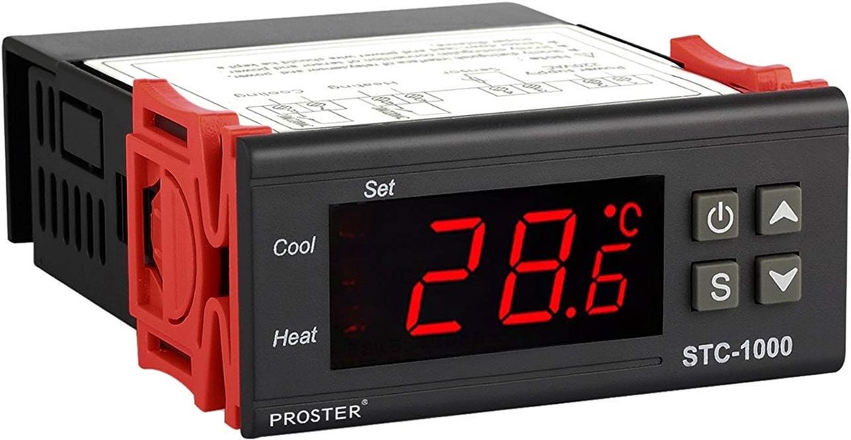 SnelShoppen - Digitale STC-1000 Temperatuurcontroller Thermostaat 220V met Sensor - Allround Koel- en Verwarmingsregeling voor Huis, Tuin, Keuken