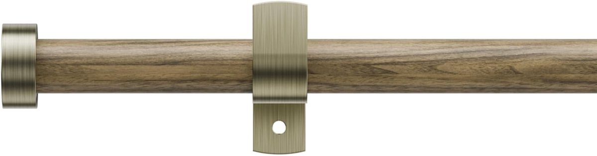 SnelShoppen - Verstelbare Gordijnroede 30-350cm, Houten Look met Eindelementen voor Ooggaten Gordijnen, Decoratieve Raamstangen voor Woonkamer, Slaapk