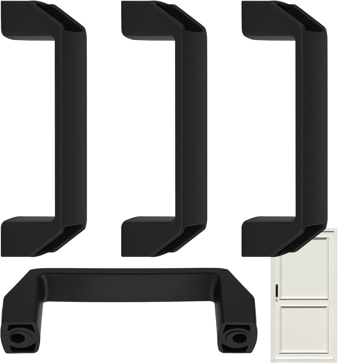 SnelShoppen - 4x Bracket Handgrepen - Zwart Nylon Handgrepen voor Keuken Kasten - 30 Series Aluminium Profiel - Boregat Afstand 120mm - Duurzaam en Co