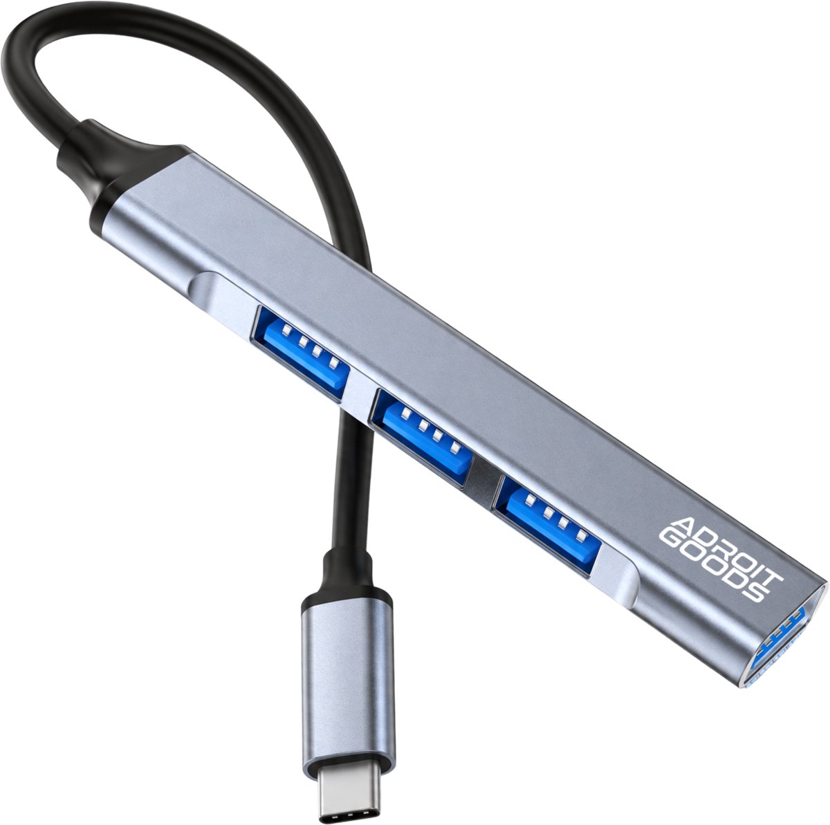 AdroitGoods USB-C Hub 4 Poorten USB 3.0 Splitter 5Gbps High Speed Data Hub Aluminium Multi USB Verdeler OTG Laptop Tablet Smartphone