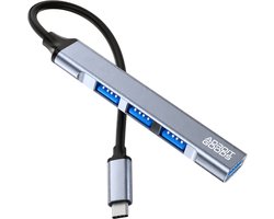 AdroitGoods USB-C Hub 4 Poorten USB 3.0 Splitter 5Gbps High Speed Data Hub Aluminium Multi USB Verdeler OTG Laptop Tablet Smartphone