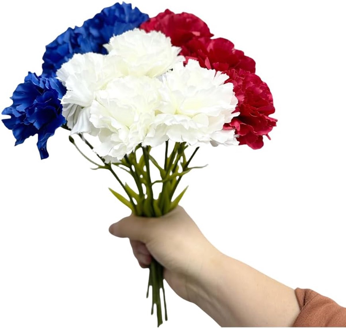 SnelShoppen - 11 Inch Bouquets Kunstbloemen - 10 Stelen Anjers - UV Bestendig - Geen Fading - Mini Zijde Bloemen voor Fotografie, Thuis, Feest en Brui