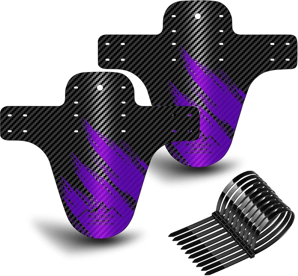 SnelShoppen - MTB Mudguard Voor Voor- en Achterwiel - Lichtgewicht Carbon Fiber Patroon - Geschikt Voor 20, 26, 27.5, 29 Inch Mountainbike - Blokkeert