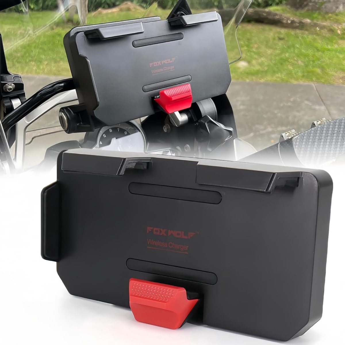 SnelShoppen - Draadloze Navigatie Houder voor Smartphone en GPS voor Motorfiets - Geschikt voor BMW R1300GS R1200GS R1250GS F900R F850GS F800GS - Incl