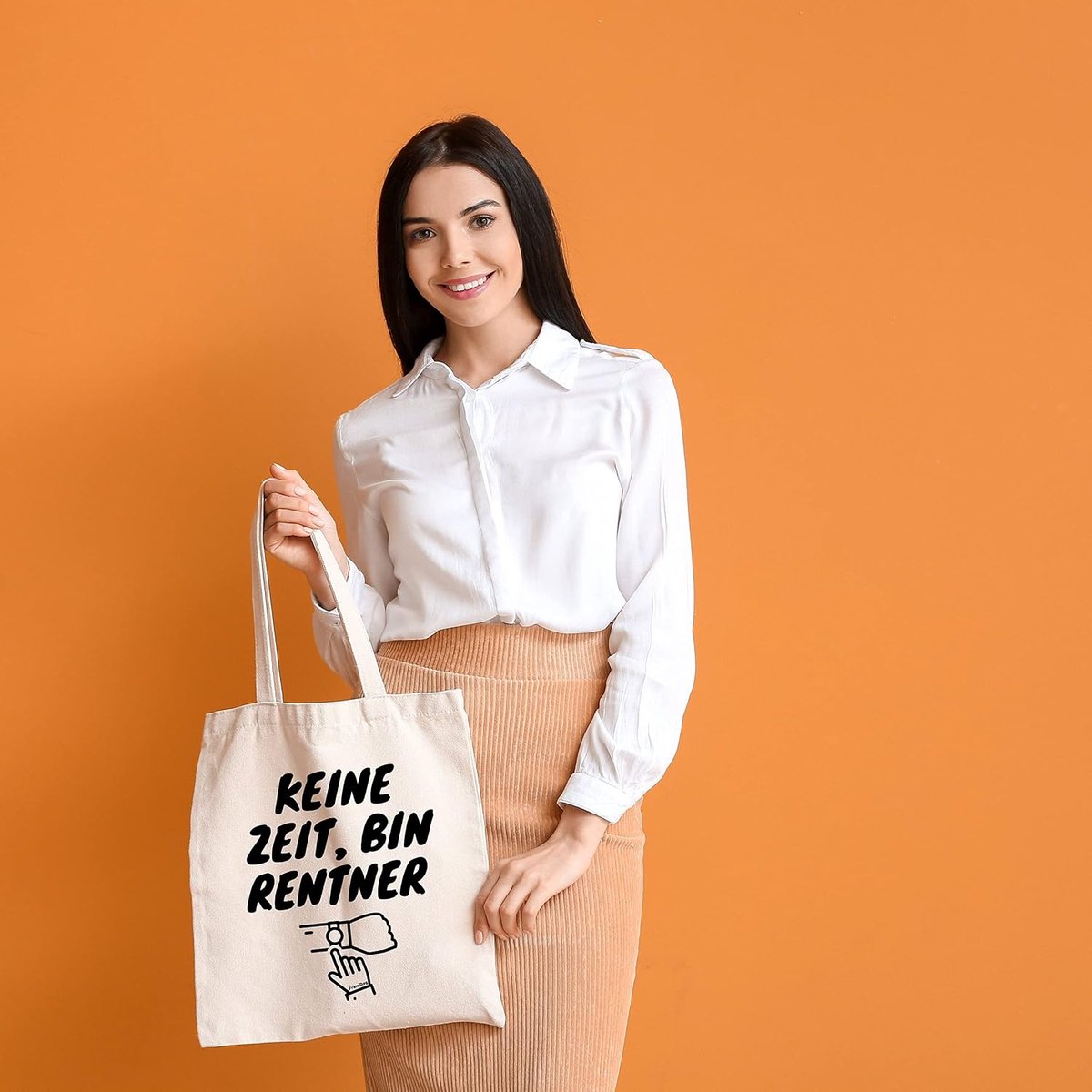 SnelShoppen - Pension Bag - afscheidscadeau voor pensioen - voor collega's en vrienden, 38x42cm, 100% katoen, natuurlijk, ideaal voor verjaardagen en