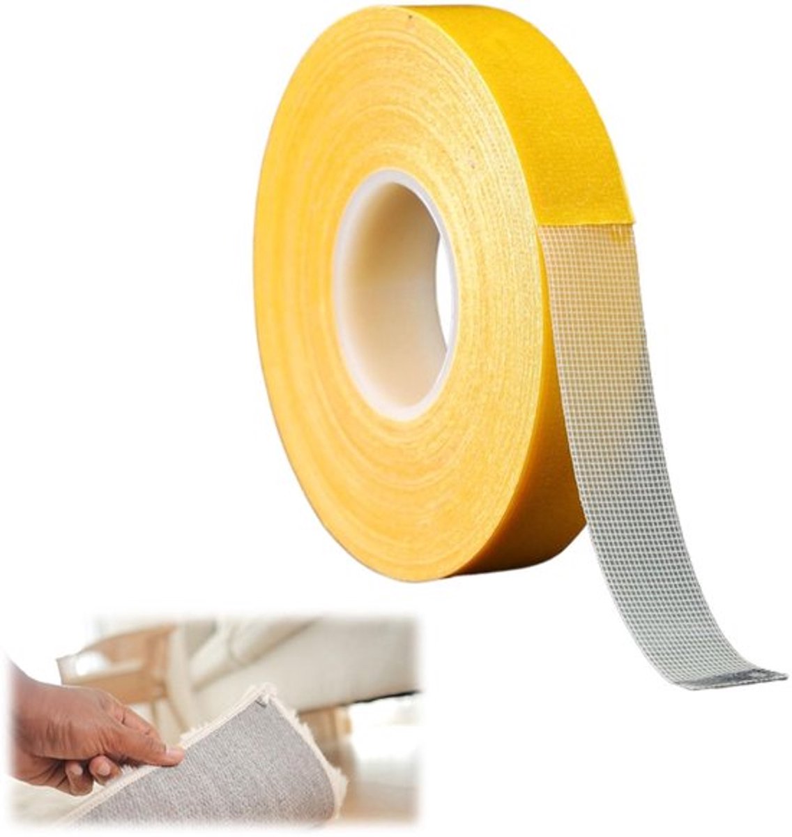 Tapijt Tape Extra Sterk - Dubbelzijdig Tape - Nano Tape - Antislip Tape - Zelfklevend - 20 m x 3 cm - Schadevrije Verwijdering - Dubbelzijdige Tape