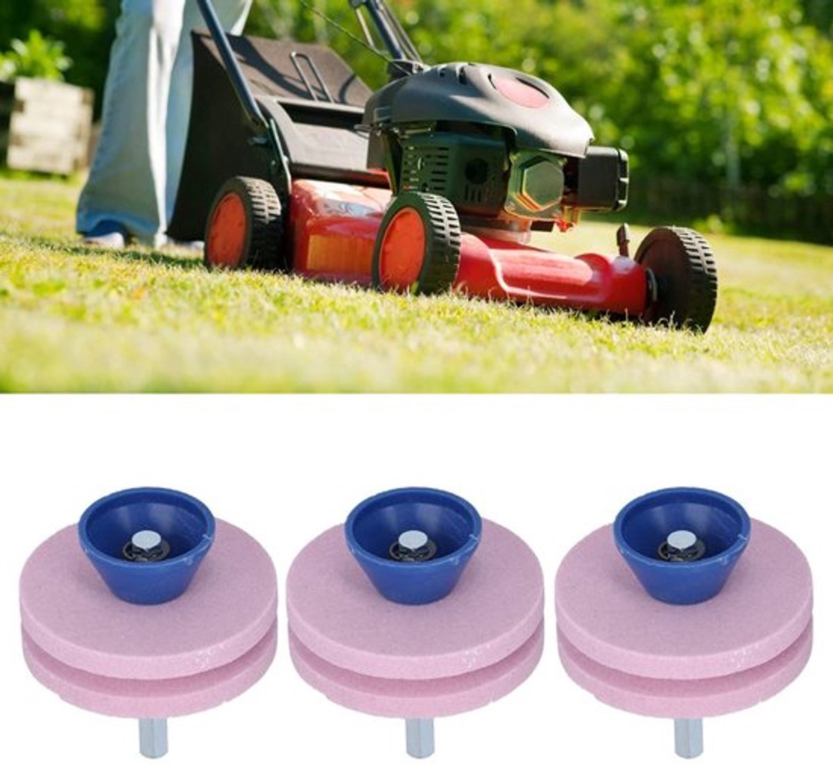 Slijpschijf Duurzaam Korund - 3 Stuks - Dubbele Laag - Professioneel Slijpgereedschap - Diameter 56 mm - Geschikt voor Gazontractoren - Messenslijper