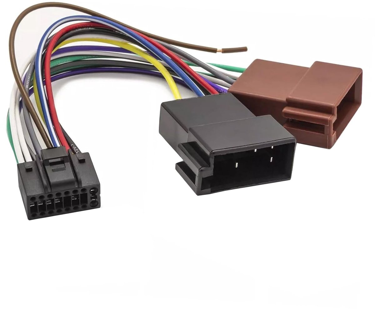 SnelShoppen - DIN ISO Car Radio Adapter 17 cm - 16 Pin Plug voor JVC - Plug-and-Play Verbinding - Geschikt voor Veel Voertuigen - Ideaal voor Nachrüst
