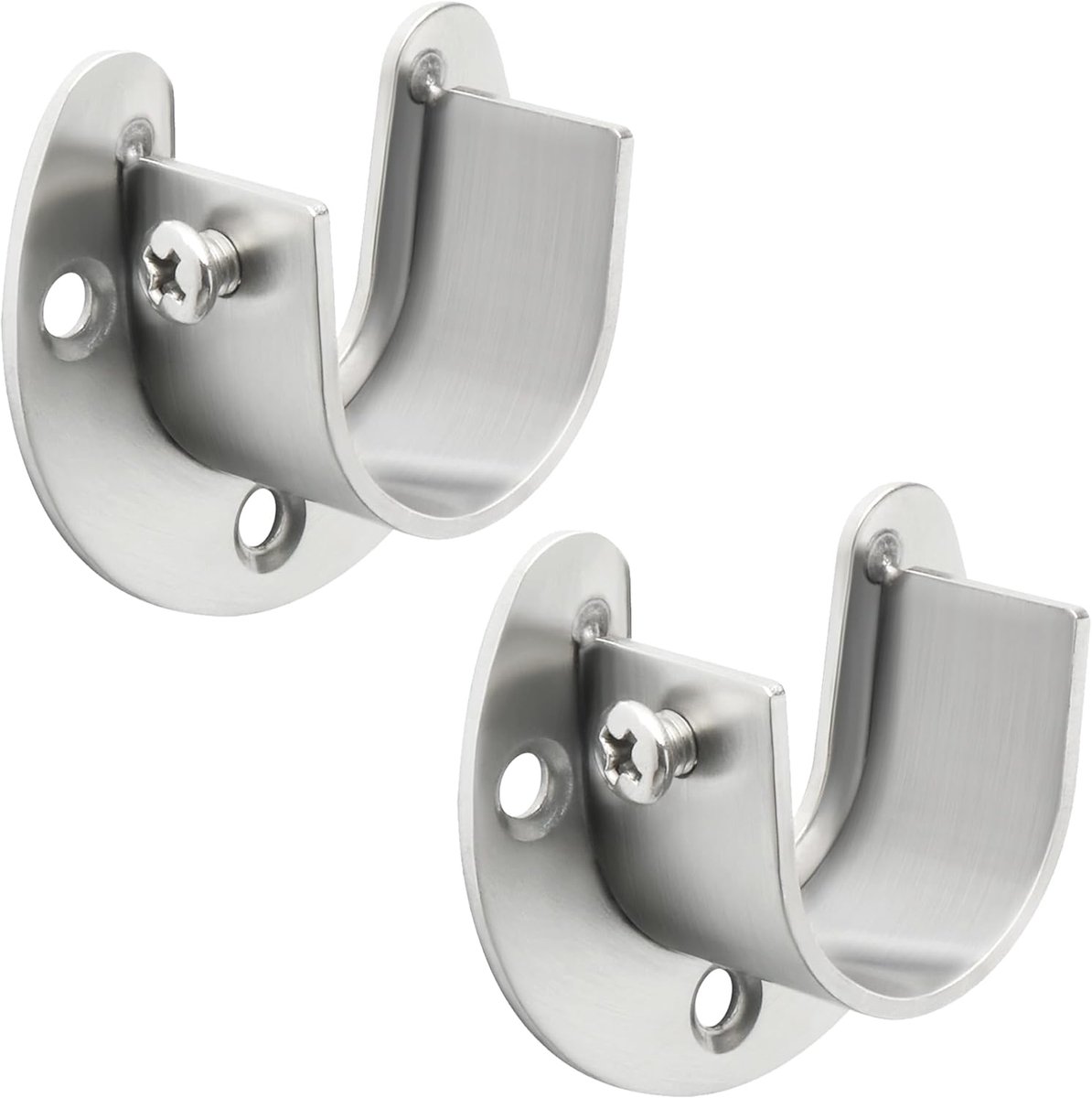 SnelShoppen - U-vormige Gordijnroede Houder 28MM, RVS, 2 Stuks, Voor Gordijnen of Kasten, Duurzaam en Praktisch, Eenvoudige Installatie