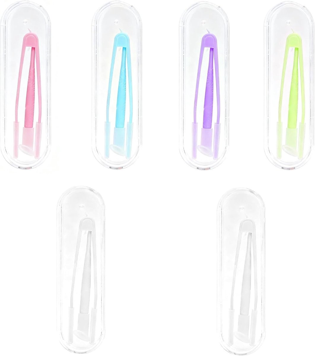 SnelShoppen - 6-delige Set Contactlenzen Hulpmiddelen - Contact Lens Vacuum Cleaner en Tweezers - Hygiënisch en Veilig Siliconen Remover voor Zachte L