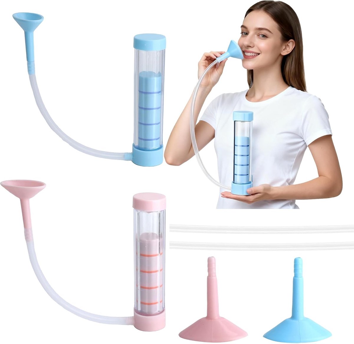 SnelShoppen - Set van 2 Ademhalings Trainers - Verbeter Longcapaciteit met 20g, 60g, 100g Weerstand - Ideaal voor Thuisgebruik en Revalidatie - BPA Vr
