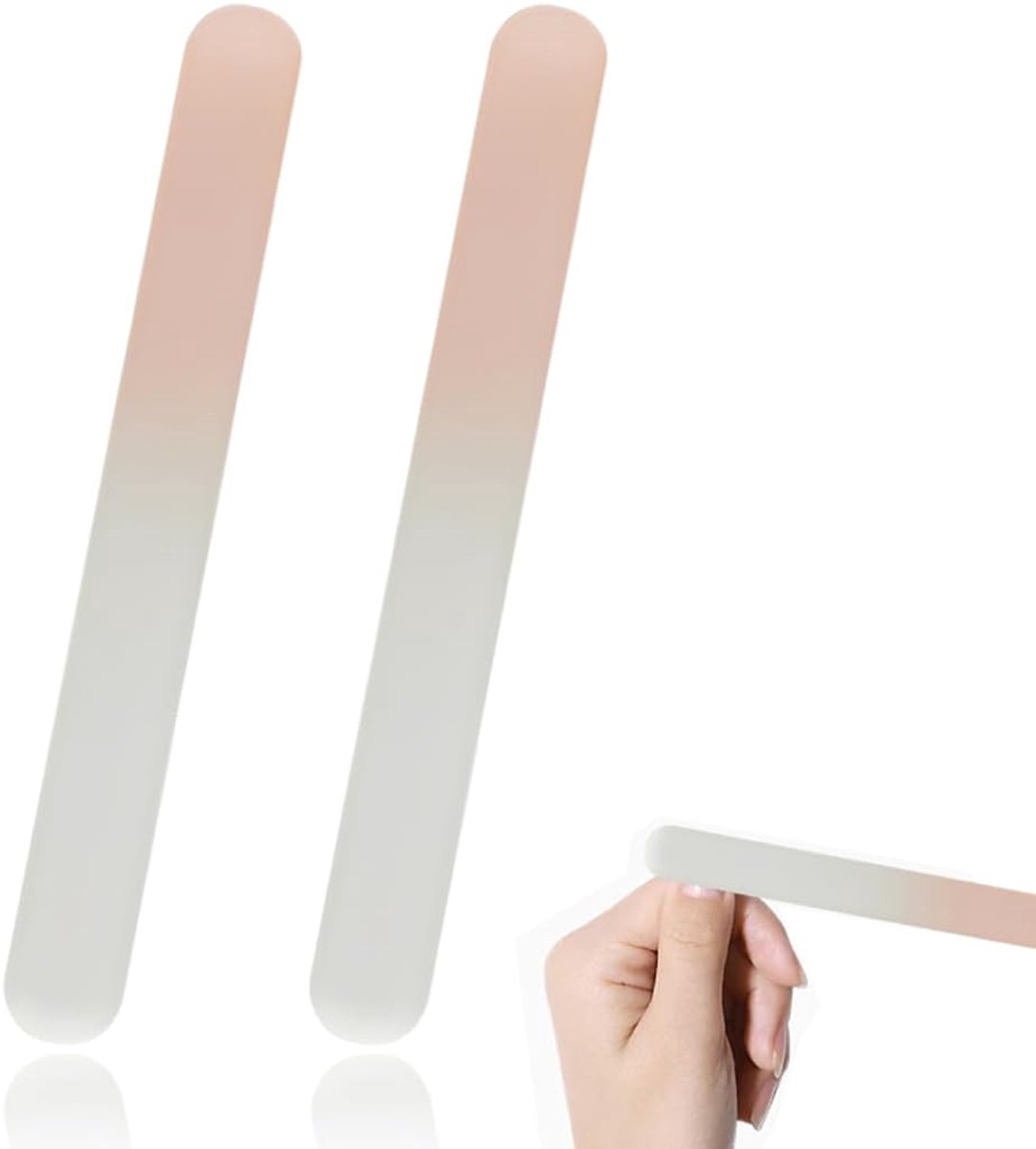 SnelShoppen - Baby Nagelvijl 2 Stuks Roze Kristal 9 x 1 x 0.3 cm voor Baby Nagelverzorging, Veilig en Hygiënisch, Ideaal voor Baby's en Peuters