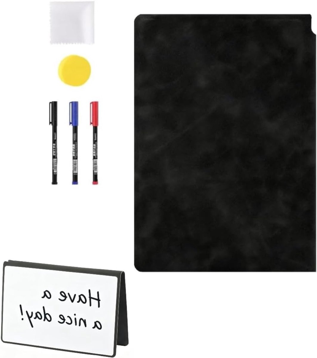 A5 whiteboard 24 x 17 cm - kunststof - met 3 markers en doek - ideaal voor school en kantoor - SnelShoppen