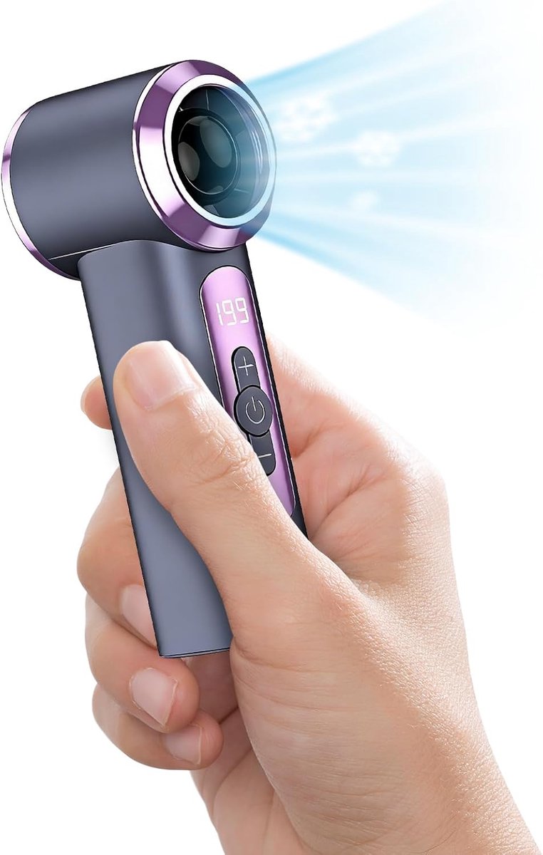 SnelShoppen - Hand Fan Mini Ventilator, Draagbare Oplaadbare Pocket Fan, Compact Design voor Sport, Reis en Zomer, USB Oplaadbaar, Ideaal voor Buitena