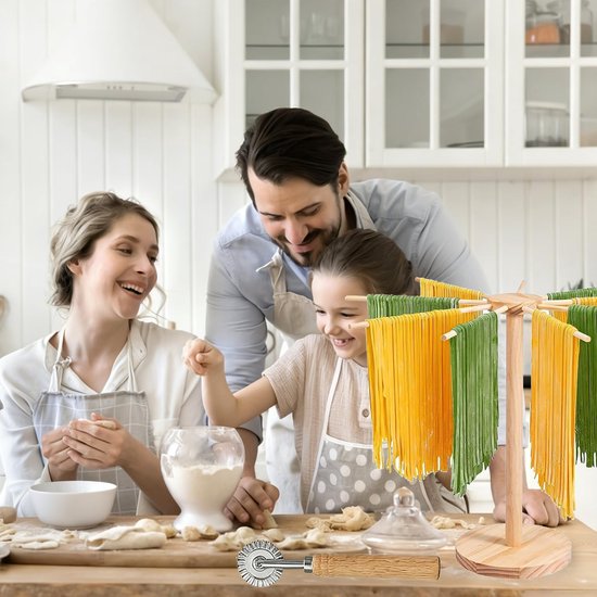SnelShoppen - 12-delige Handmatige Pastamaker Set, Multifunctionele Pasta Gereedschap Set met Droogrek, Gnocchi Bord, Ravioli Stempel, Snijders, Deegs van Snelshoppen — afbeelding 4