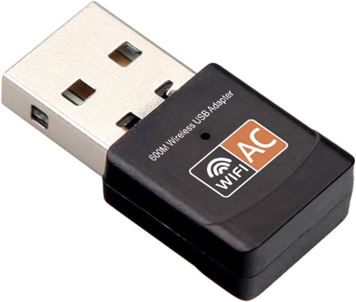 SnelShoppen - USB WLAN Stick voor PC, WLAN Adapter 2.4G/5G Dual Band 600Mbps, Draadloze Netwerk Dongle voor Windows 11/10/8/7/XP, Mac OS, Linux - Idea