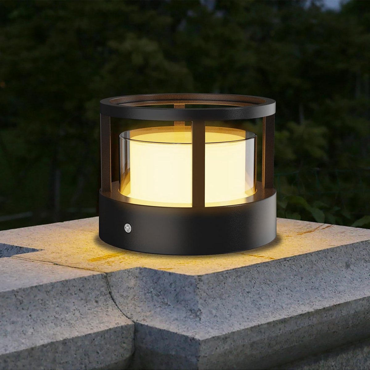 SnelShoppen - FREEUP Outdoor Light Clamp, 15W LED Tuinlamp, Rond, IP65 Waterdicht, Aluminium, Warm Wit, Buitenverlichting voor Tuinpaden en Patio, Zwa