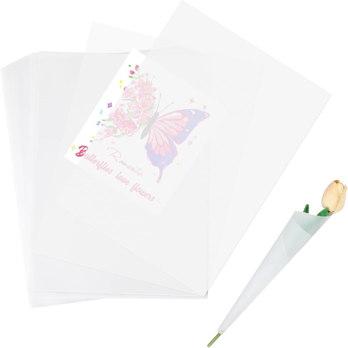 SnelShoppen - Transparant papier A4 50 vellen - Printbaar Parchment Paper 110 g/m² - Wit - Perfect voor kunst, feest, hobby en meer