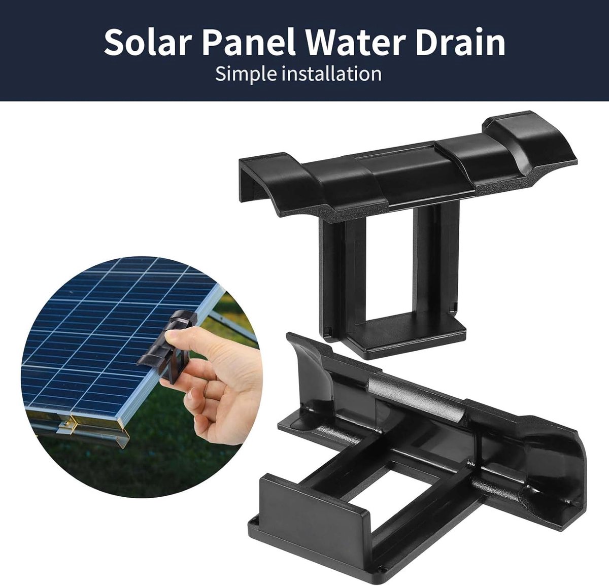 SnelShoppen - 24 Stuks Solar Panel Water Drain Clips 30mm - Duurzaam ABS Materiaal - Weerbestendig en Corrosiebestendig - Voor Zonpanelen en Tuinacces