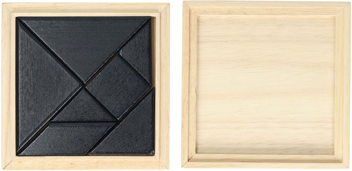 Tangram - Blank Hout - Rubberhout - Inclusief Voorbeelden en Oplossingen - Doosje - 13 x 13 cm - Engelhart — afbeelding 7