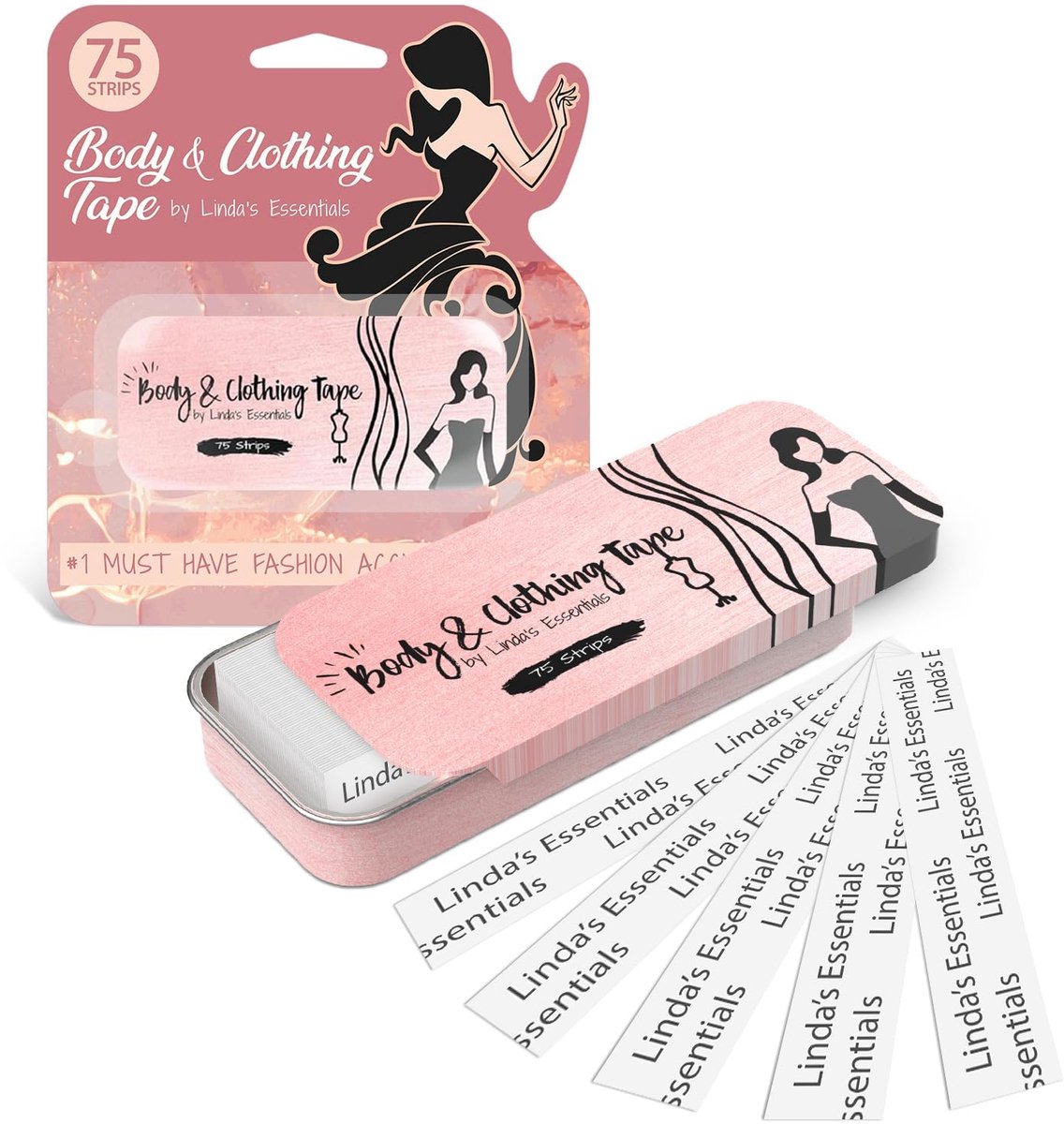 SnelShoppen - Fashion Tape Dubbelzijdig Kleding Tape, Transparant, Sterke Grip, Geschikt voor Gevoelige Huid, 75 Stuks, Ideaal voor Feest, Bruiloft, D