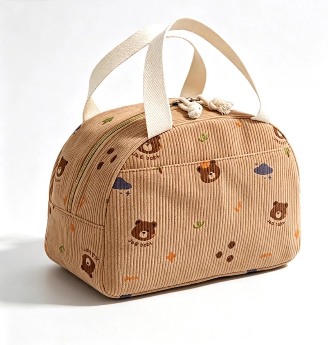 SnelShoppen - Lunch Bag 6.5 Liter Vouwbare Picknicktas met Berenpatroon, Koeltas, Mini Lunchbox voor School, Kantoor, Picknick en Reizen