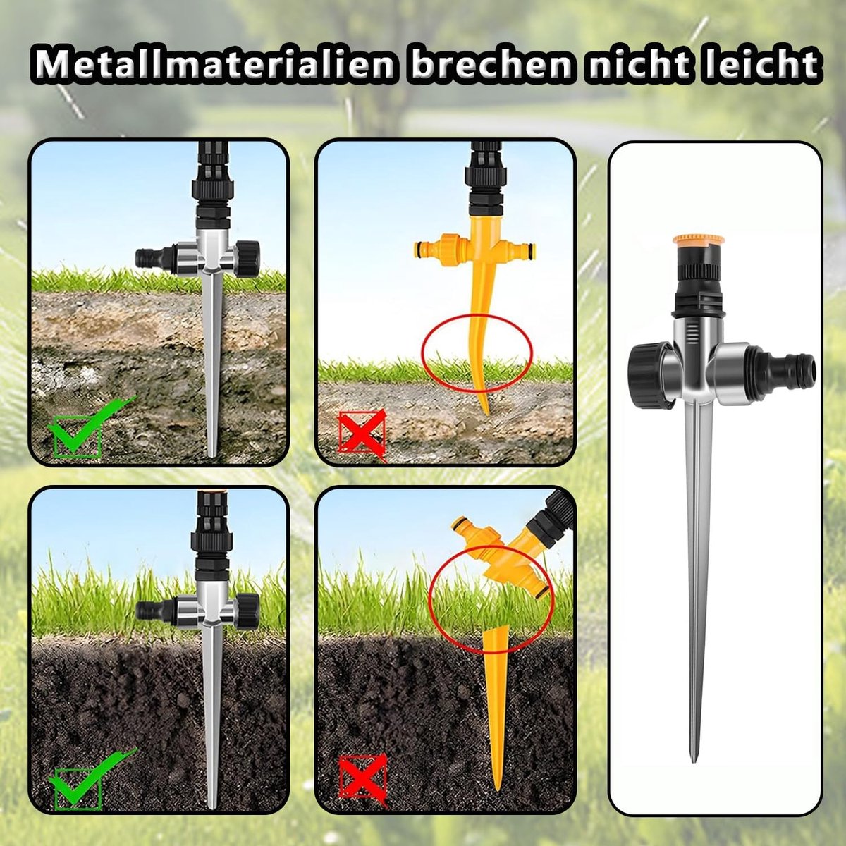 SnelShoppen - Lawn Atomiser Tuinsproeier met Circulaire Boog, Ingesteld van 0 tot 360 Graden, Stabiele Metalen Pen, Ideaal voor Tuinen, Gazons en Buit