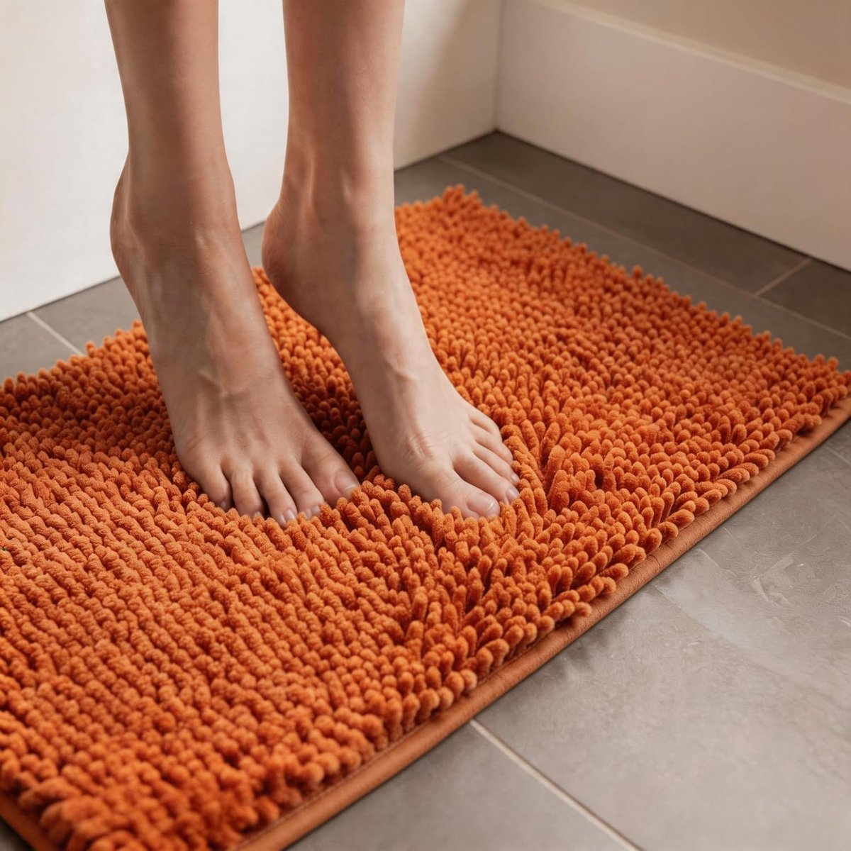 SnelShoppen - Chenille Badmat Antislip Ultra Zacht en Zeer Absorberend Wasbare Luxe Douchematt voor Badkamer, Toilet, Woonkamer, Slaapkamer, 60 x 40 c