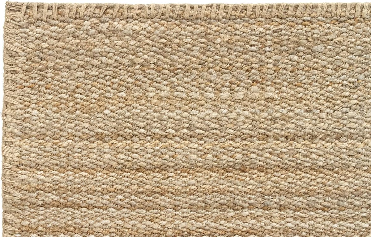 SnelShoppen - Jute Vloerkleed 110x60cm, Handgeweven Natuurlijk Jute Tapijt, Zacht en Duurzaam, Perfect voor Woonkamer, Eetkamer, Slaapkamer en Gang