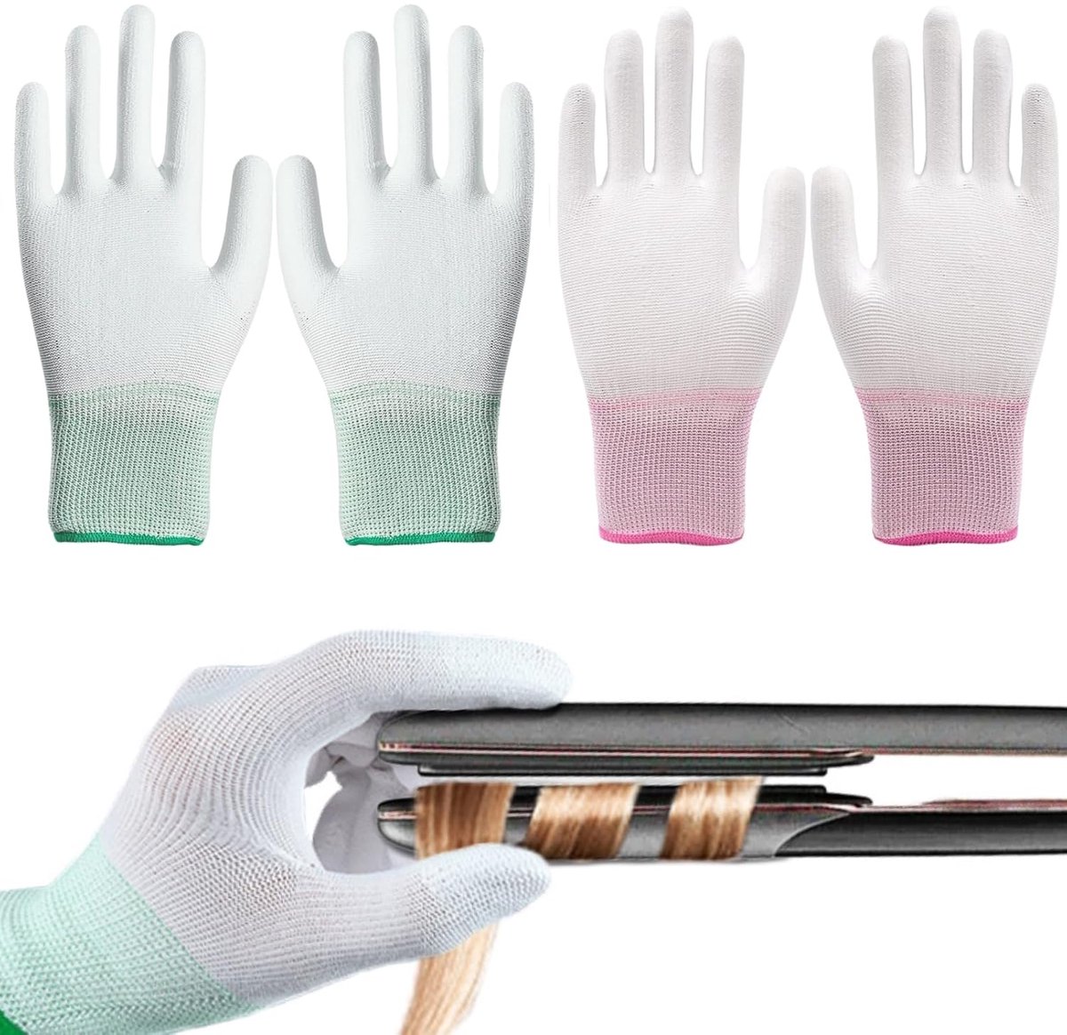 SnelShoppen - 2 x Hittebestendige Handschoenen, Thermische Handschoenen voor Haarstyling, Siliconen Hittebescherming voor Krultang en Steiltang