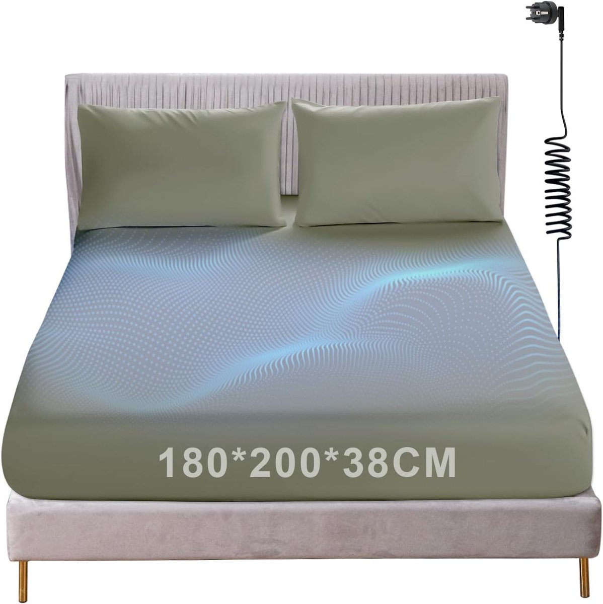 SnelShoppen - WingFly Grounding Stretch Sheet 180x200 - Aardingslaken van 95% biologisch katoen en 5% zilvervezel - Voor betere slaap en comfort