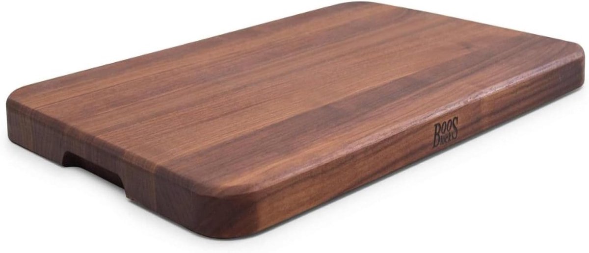 SnelShoppen - Snijplank en Snijblok - 43 x 30.5 x 2.5 cm - Antibacterieel Hout - Walnoot - Keuken Accessoire - Serveerplank - Ontbijtplank - Multifunc