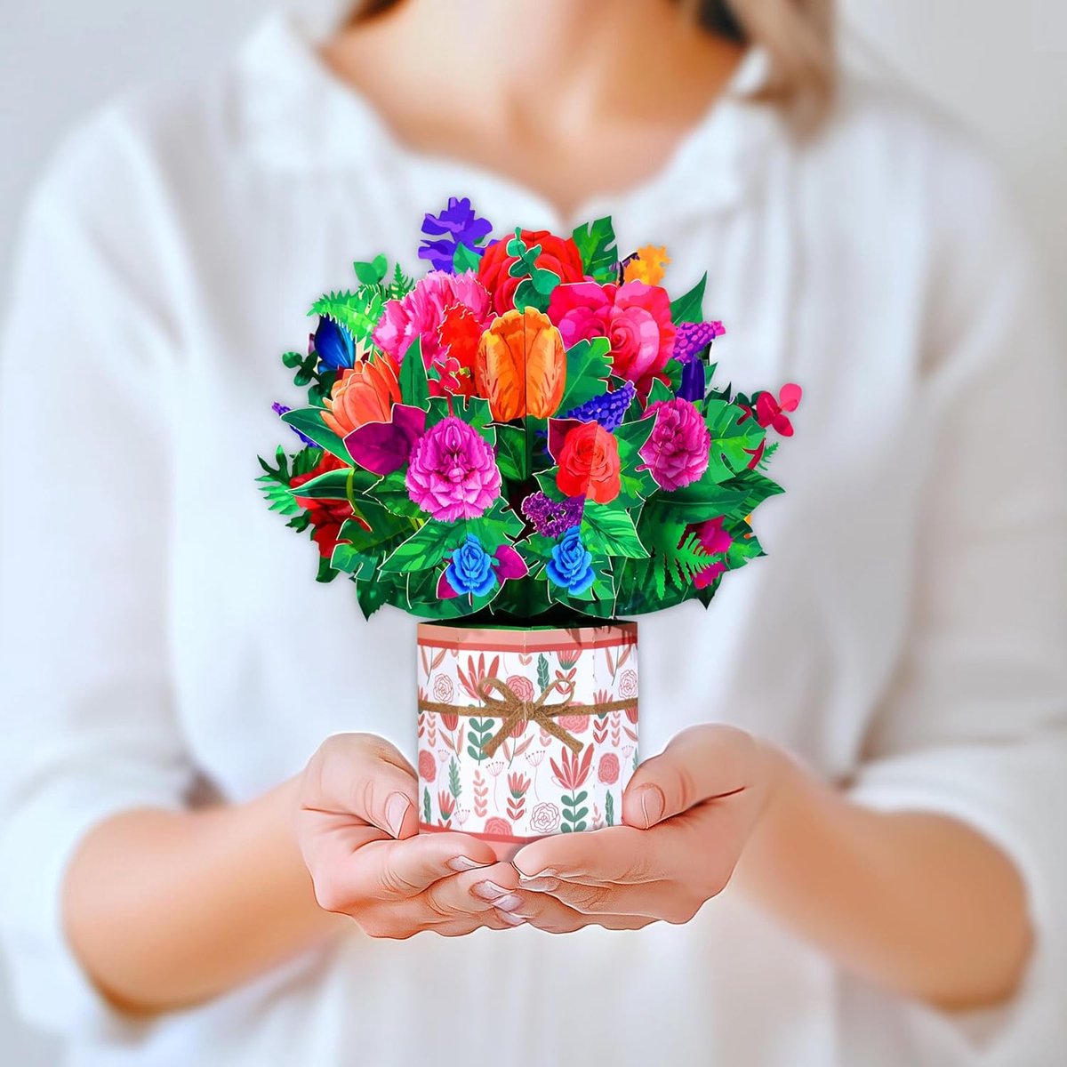 SnelShoppen - 3D Pop-up Bloemenkaart, Tulpen en Rozen, Pop-up Verjaardagskaart, Valentijnsdag, Afgestudeerden, Bruiloft, Moederdag, Jubileum, Kaart me