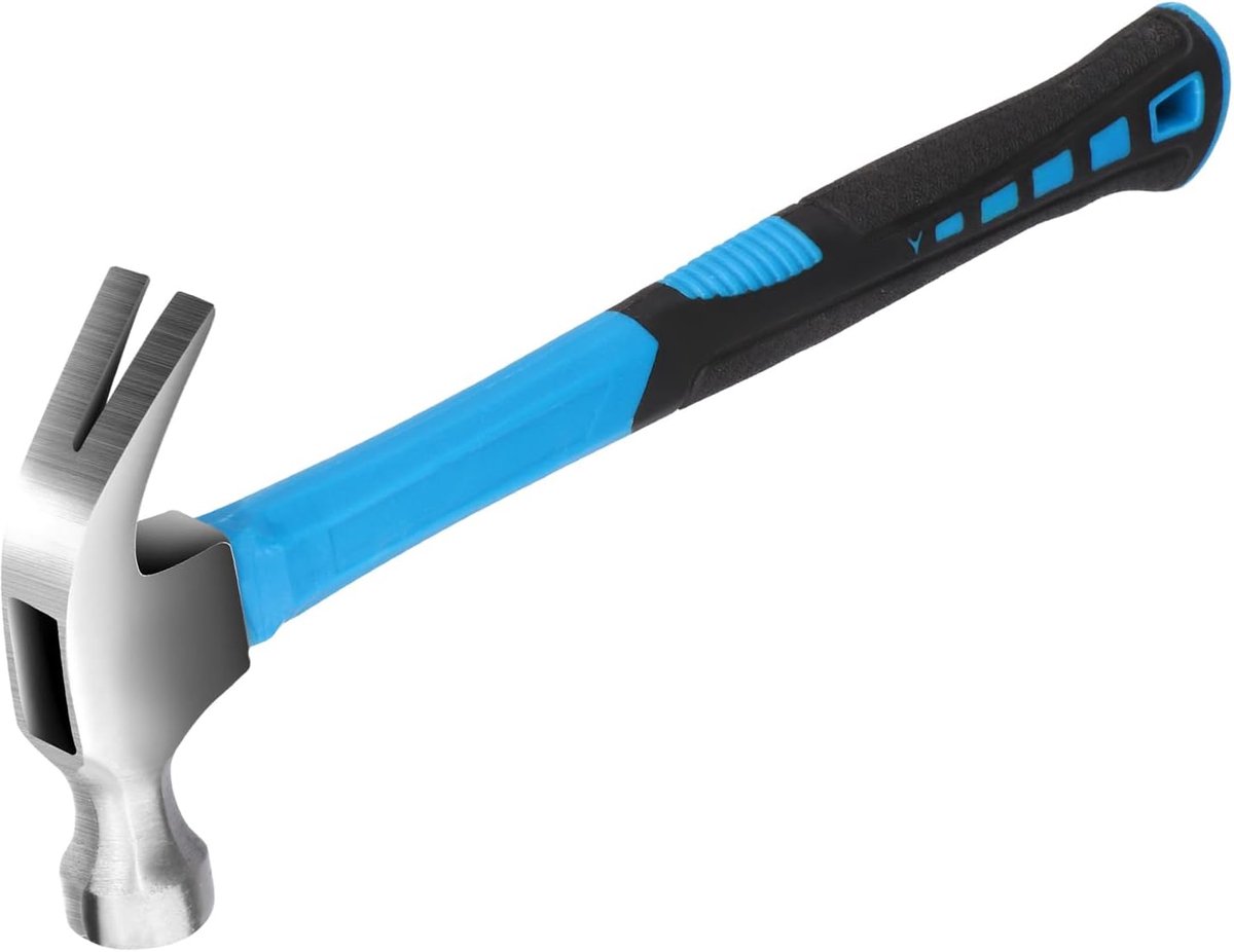 SnelShoppen - Claw Hammer Framing Hammer Camping Hammer met Lange Handvat - Ergonomische Klauwhamer van Hoogwaardige Koolstofstaal - Lichtgewicht en C