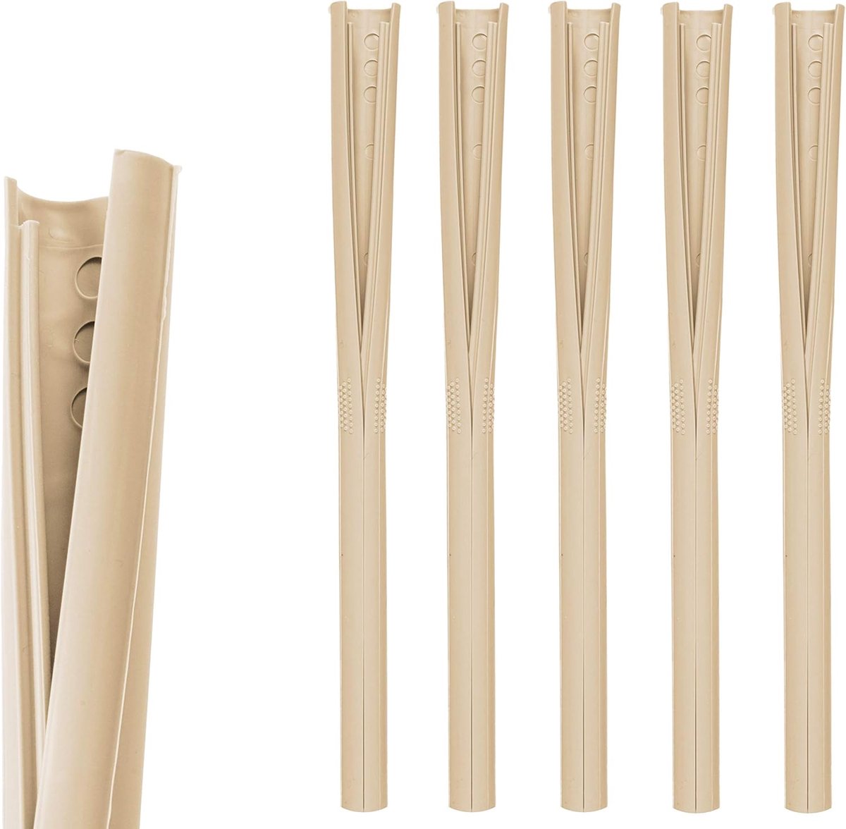 SnelShoppen - Herbruikbare Rietjes Set van 5 - Recyclebaar Plastic, BPA-vrij, 190 mm, Ideaal voor Feesten, Camping & Keuken, Champagne Kleur
