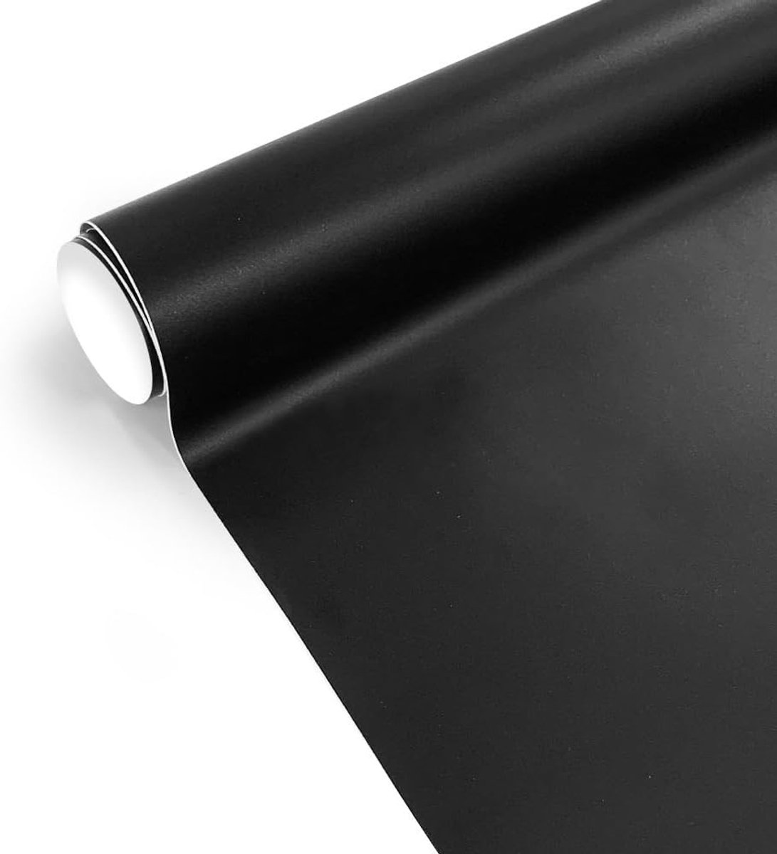 SnelShoppen - Car Wrapping Foil - 30x300cm Zwart Matte Zelfklevende Vinyl Auto Film - Bubble-Free - Krassen en Verkleuring Bescherming voor Auto's, Mo