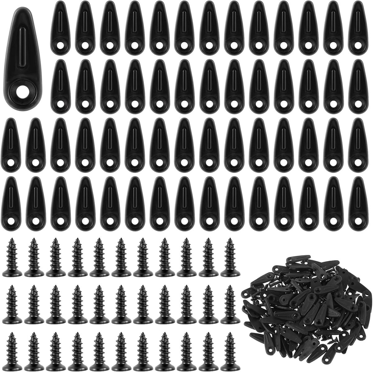 SnelShoppen - 100Pcs Foto Frame Achterclips Zwart - Met Schroeven voor Het Ophangen van Kunstwerken - Duurzame Metalen Draai Knop Bevestiging - Perfec